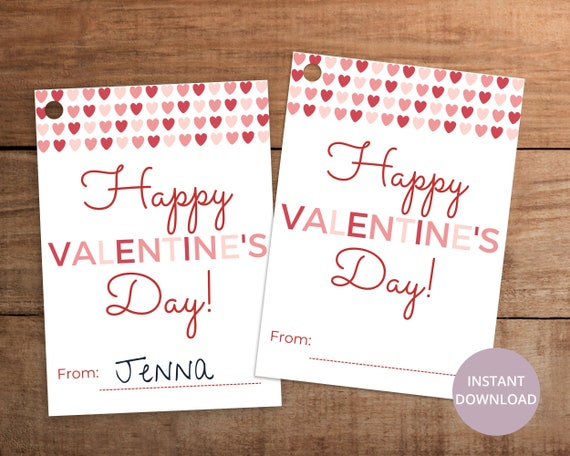 Happy Valentines Day Gift Tags Printable Instant Download | Etsy
