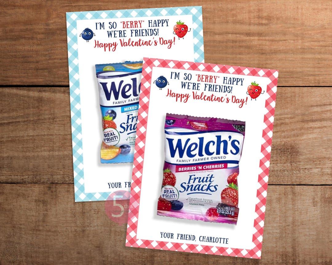 Printable Valentines Fruit Snack Cards for Kids Classroom Exchange ...