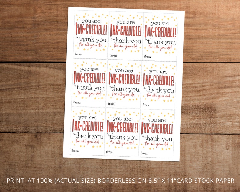 Flair Pen School Office Supplies Gift Tag Printable for - Etsy