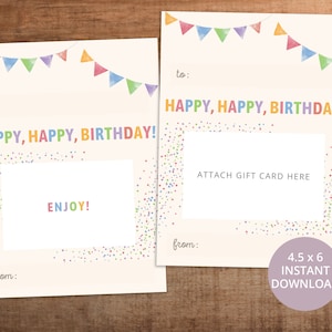 Birthday Gift Card Holder Printable, Instant Download - Etsy