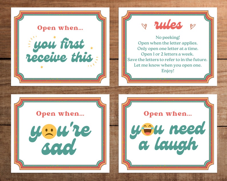 Open When Letter Envelope Label Printable Gift for College - Etsy