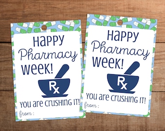 Pharmacy Week Gift Tag Printable, Pharmacist Appreciation Digital Download