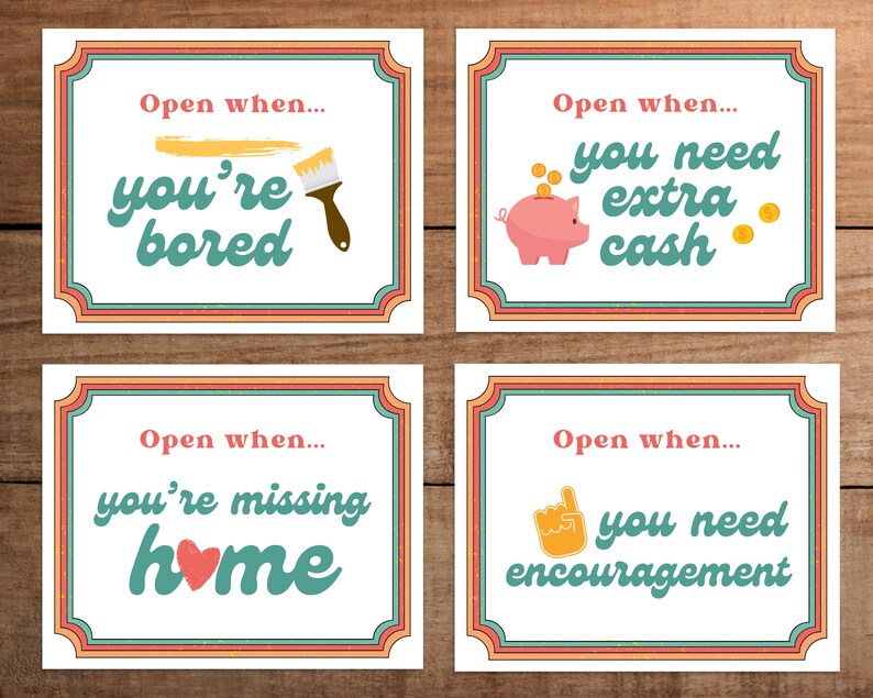 Open When Letter Envelope Label Printable Gift for College - Etsy