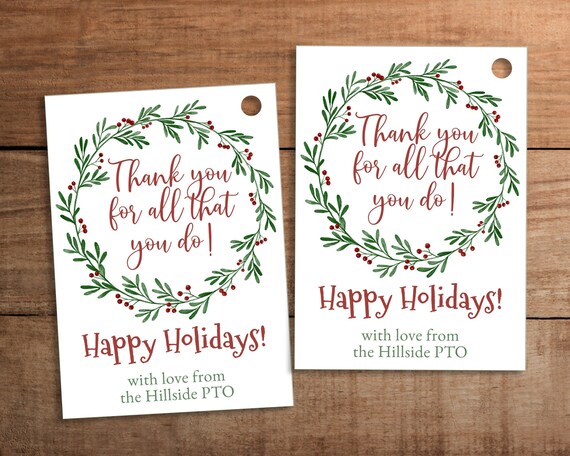 Christmas Thank You Gift Tag Printable for Teacher Nurse Staff | Etsy