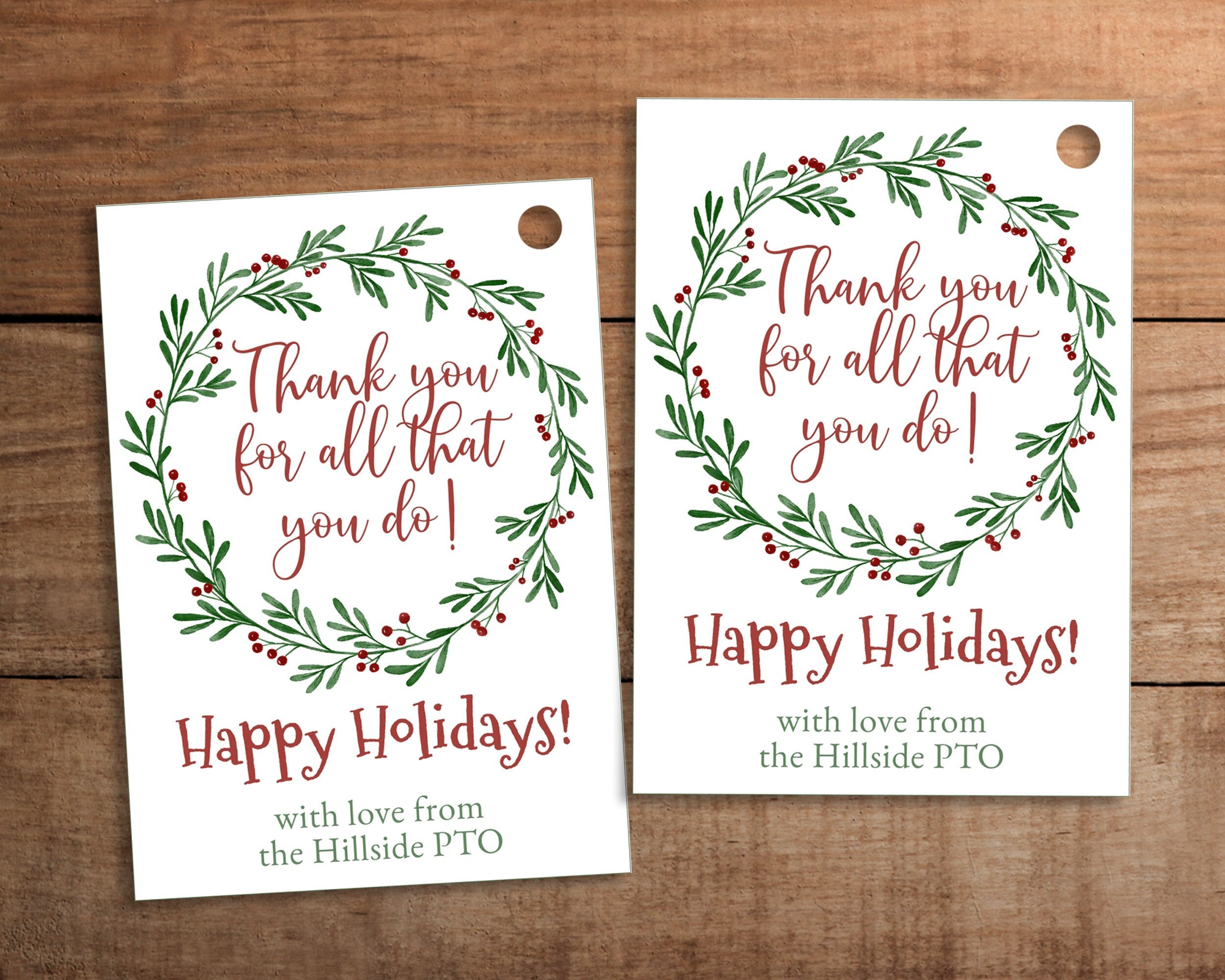 Christmas Thank You Gift Tag Printable for Teacher Nurse Staff - Etsy