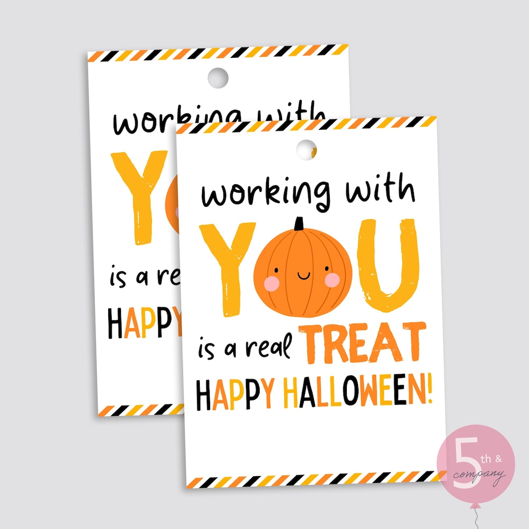 Halloween Treat Gift Tag Printable for Coworker Staff Employee ...