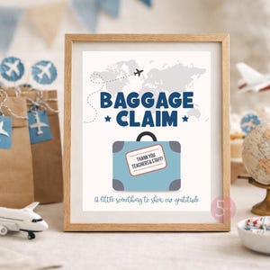 Teacher and Staff Appreciation Week Itinerary Sign Editable Plane Travel Theme Bundle Template image 6