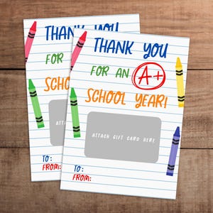 Teacher Appreciation Gift Card Holder Printable: End of Year Thank You (PDF Download)