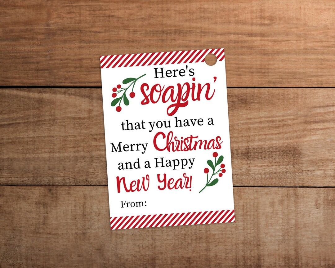 Christmas Holiday Soap Gift Tag Printable for Coworker Friend Teacher