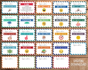 Open When Letters, Printable Cards, Graduation College Gift Moving Away