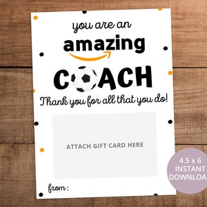 Sie sind ein fantastischer Fußballtrainer Wertschätzung Geschenkkartenhalter Ende der Saison