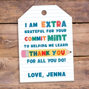 Teacher Appreciation Gift Tag: Commit-Mint Printable (Editable)