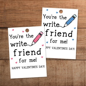 Valentinstag bleistift stift geschenkanhänger zum ausdrucken für freundin klasse schule BFF Du bist für mich der schreiben freund