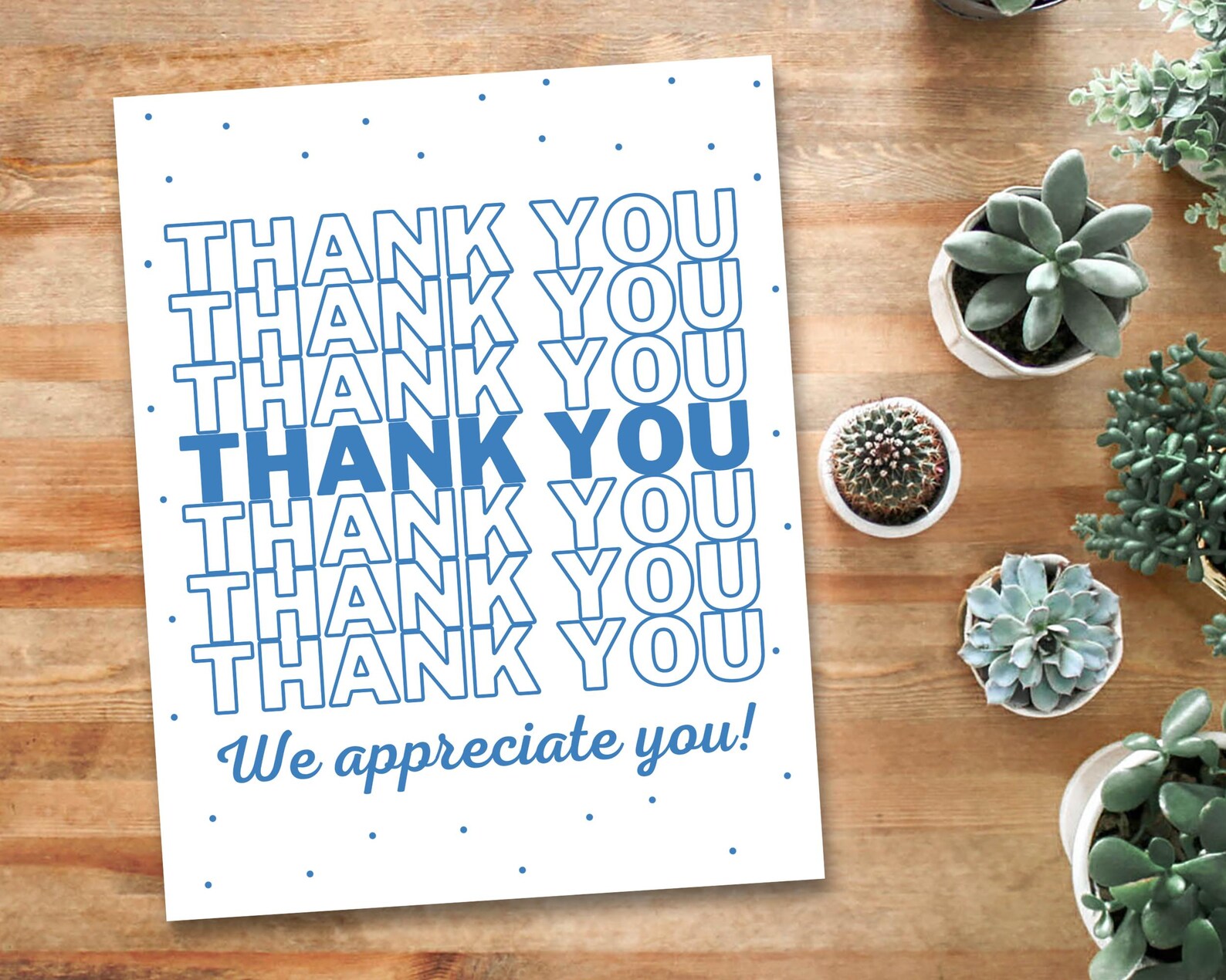 Employee Appreciation Sign: Thank You Printable (8x10 PDF) - Etsy