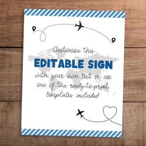 Editable Airplane Travel Theme Teacher and Staff Appreciation Week  Printable Signs Flyers