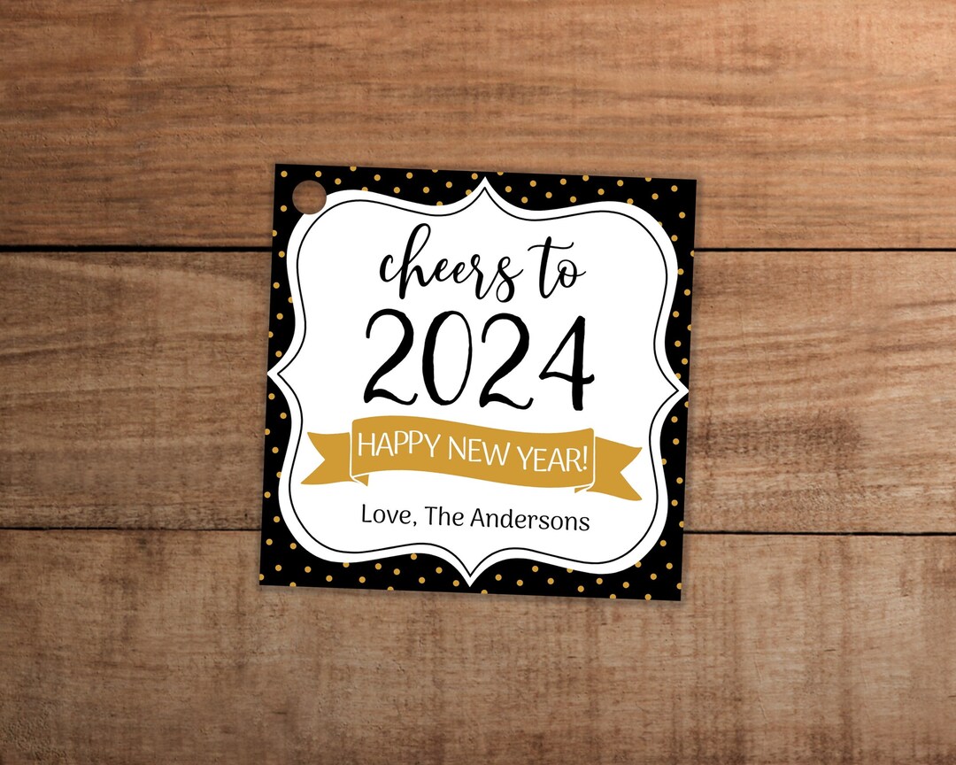 Editable New Year Gift Tag Printable Cheers to 2025 for Coworkers