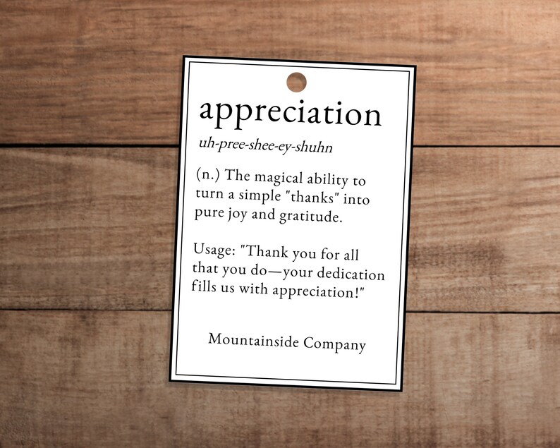 Editable Appreciation Gift Tag for Staff Employees Volunteers Teachers ...
