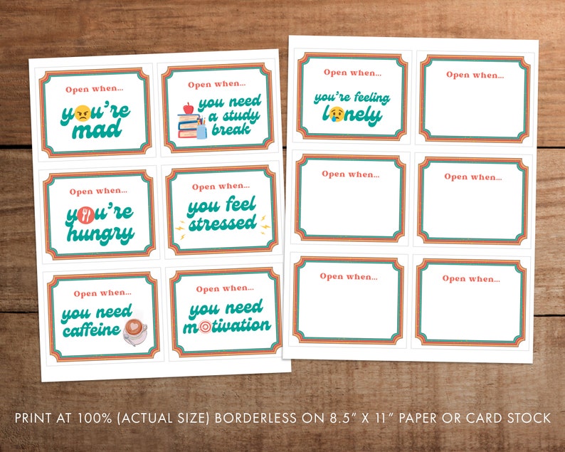 Open When Letter Envelope Label Printable Gift for College - Etsy