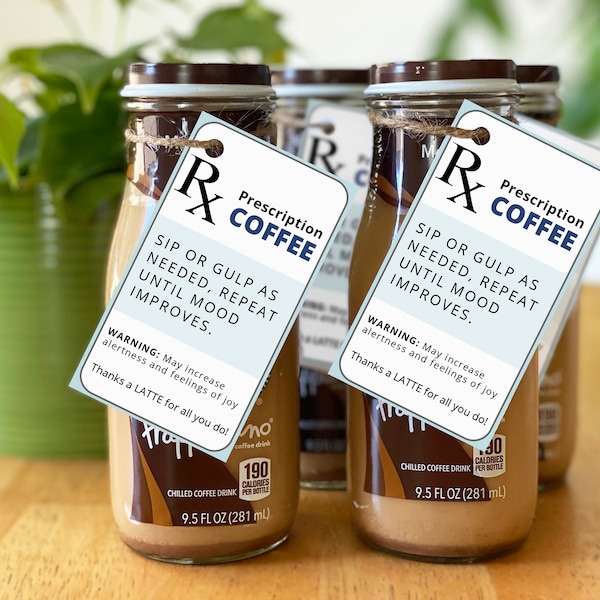 Coffee gift tag for staff employee nurse teacher coworker appreciation Thanks a LATTE for all that you do Pharmacy week Respiratory Care