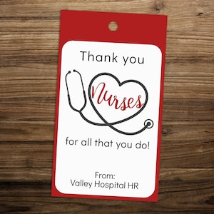Editable Nurse Appreciation Gift Tag Printable (2x3.5 in)