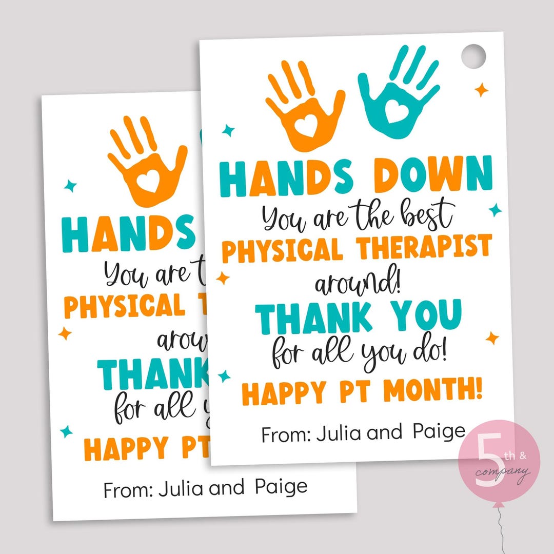 Editable Physical Therapist Appreciation Gift Tag Printable Template ...