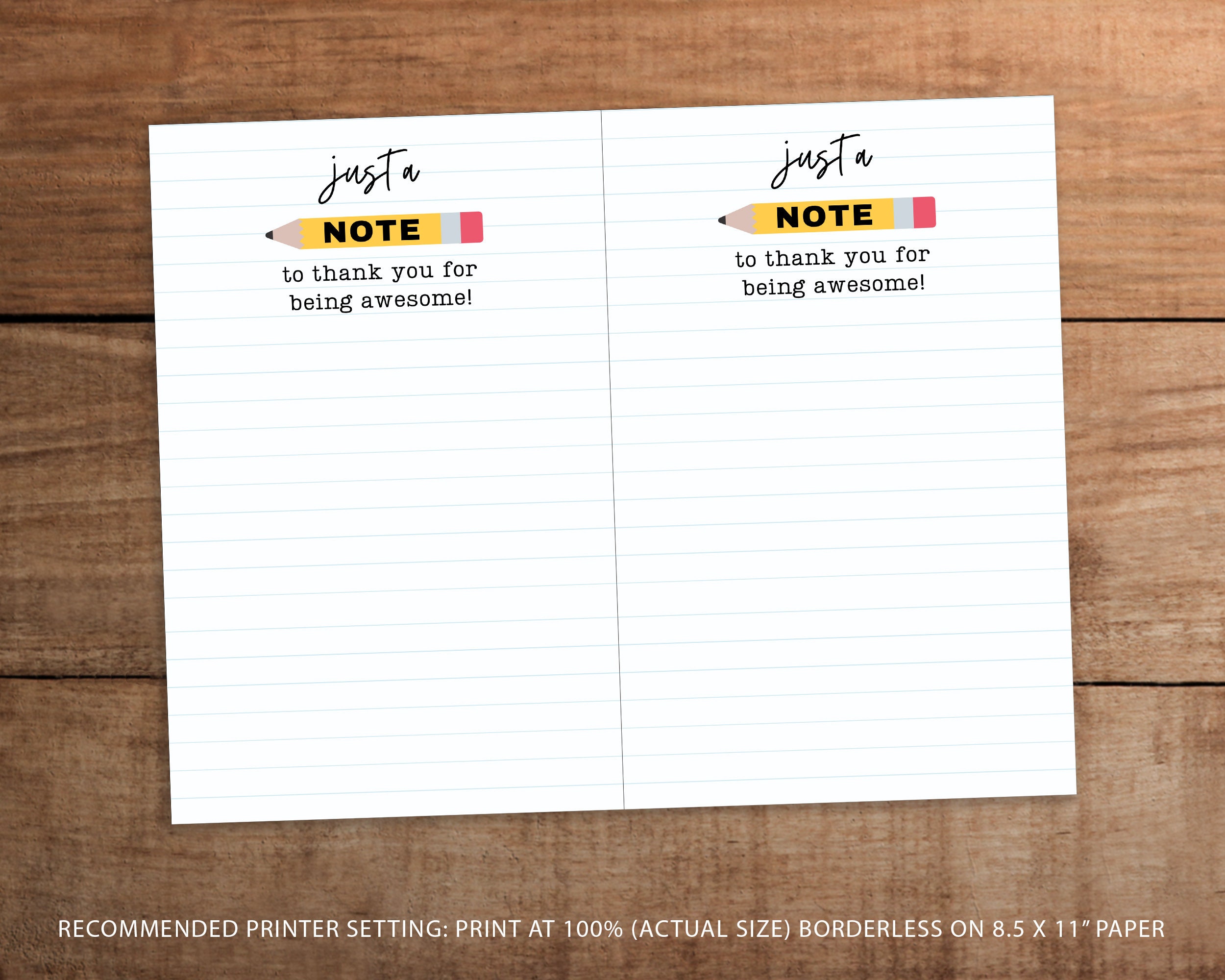 Teacher Appreciation Note Card Printable (digital Download) - Etsy