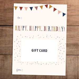 Birthday Gift Card Holder, Digital Download, Boho design