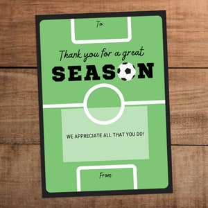 Geschenkkartenhalter zum Ausdrucken, Danke für eine tolle Saison, 13x18 Uhr, 13x20cm, Dankeschön für den Fussballcoach