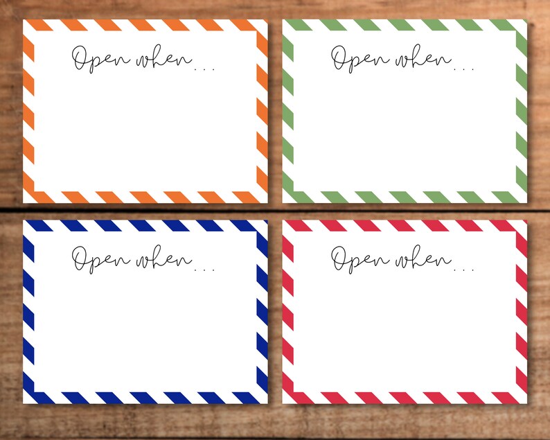 24 Open When Letter Envelope Label Printable Gift for College - Etsy