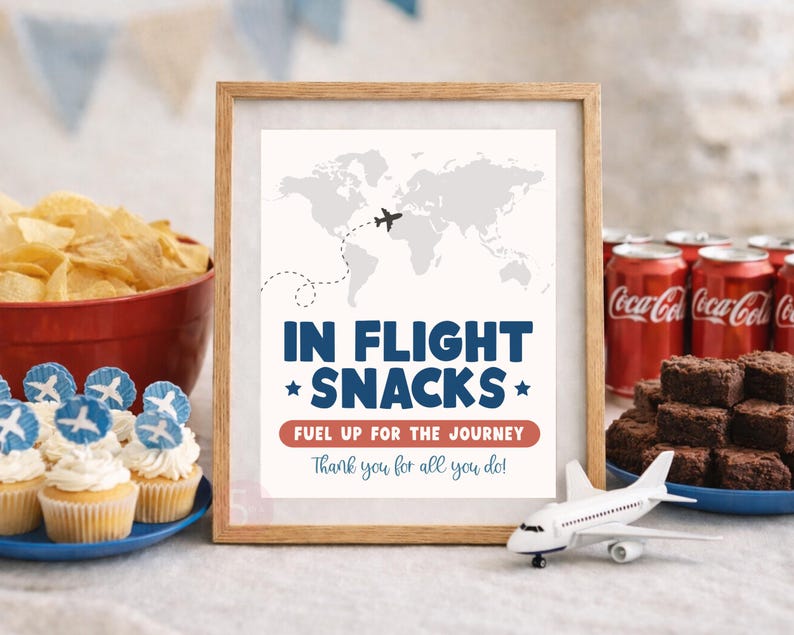 Teacher and Staff Appreciation Week Itinerary Sign Editable Plane Travel Theme Bundle Template image 5