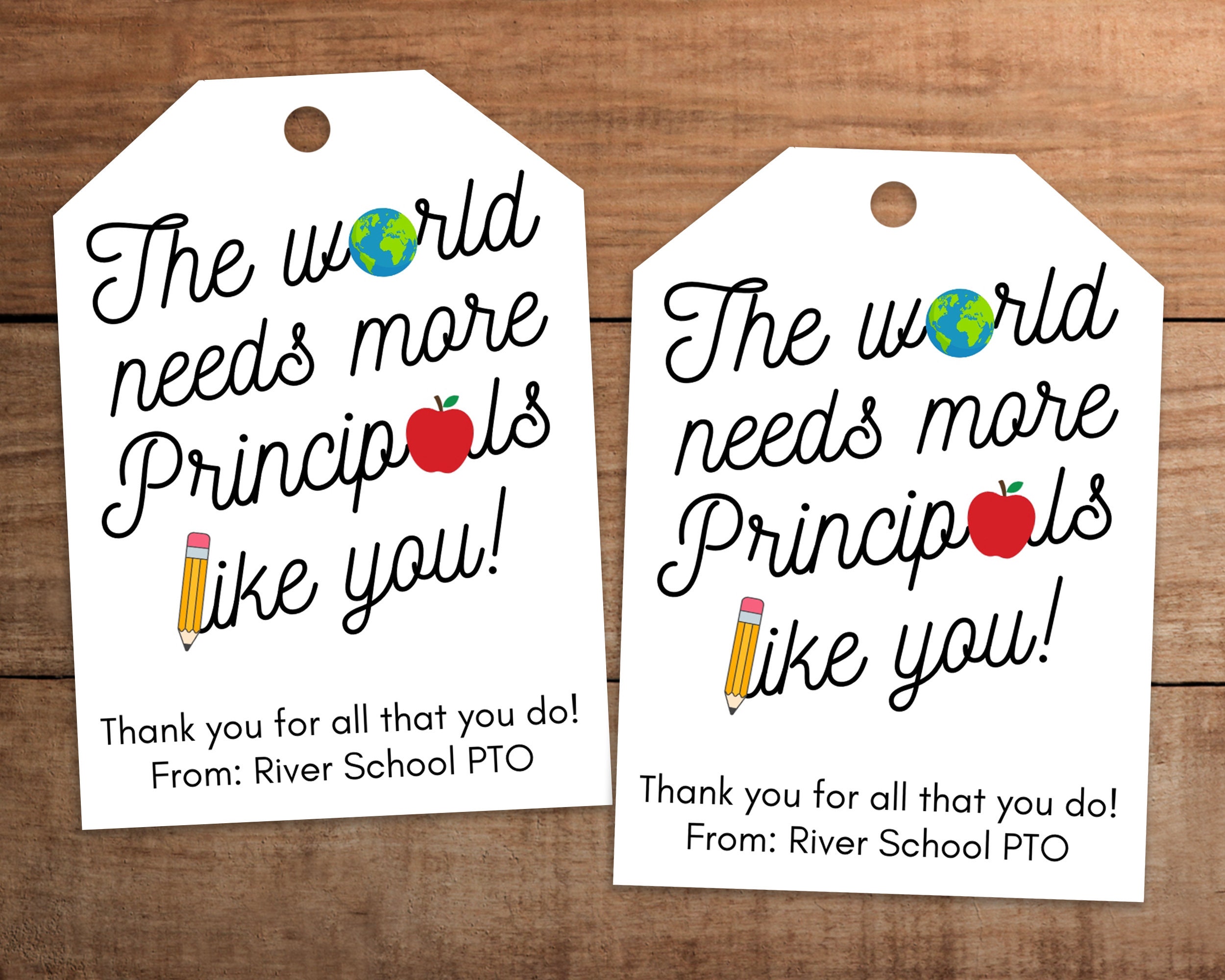 Editable School Principal Appreciation Gift Tag Printable Etsy