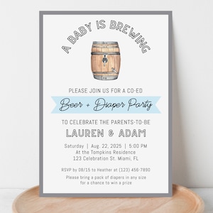 Beer & Diaper Baby Shower Invitation: Co-ed Kegger (Printable)