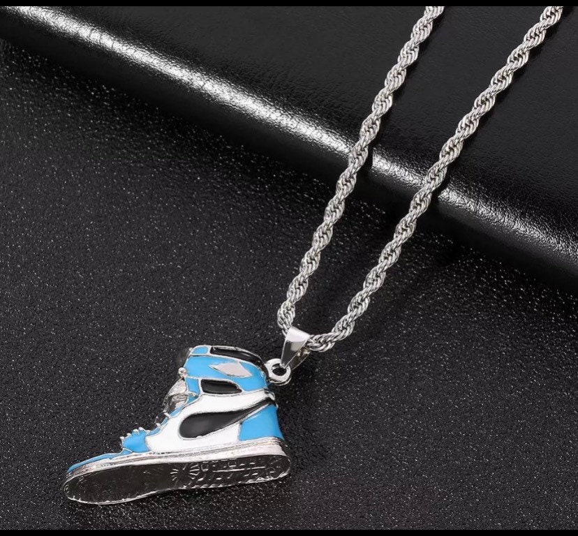 Jordan 1 unisex necklace in Blue Etsy