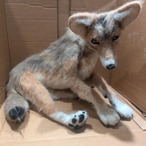 RED WOLF articulated needle felted figure