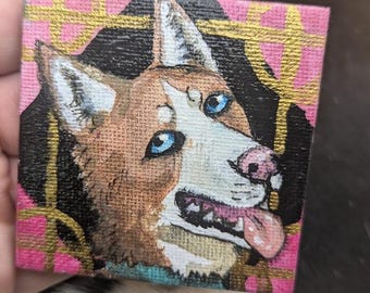 Imán para nevera de husky rojo