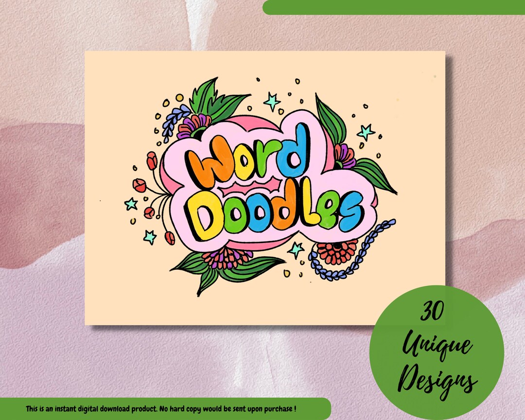 30 Positive Words Coloring Pages - Etsy