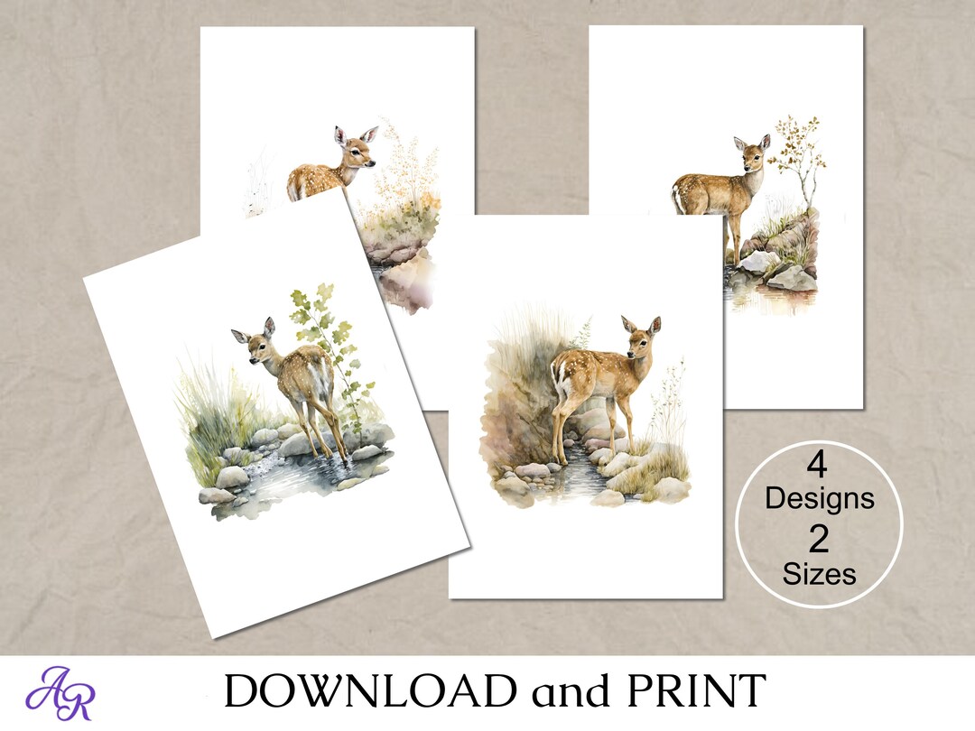 Printable Masculine Greeting Cards, Note Cards for Him, Whitetail Deer ...