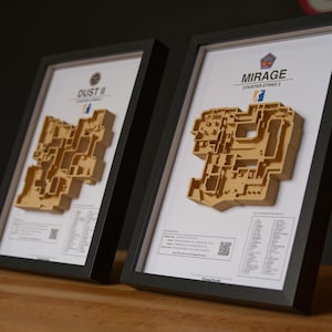 Coleção de Arte de Parede com Mapa 3D de Counter Strike 2 | Decoração para Sala de Jogos CS2 | Presente para Gamer imagem 14