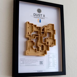 Coleção de Arte de Parede com Mapa 3D de Counter Strike 2 | Decoração para Sala de Jogos CS2 | Presente para Gamer imagem 13