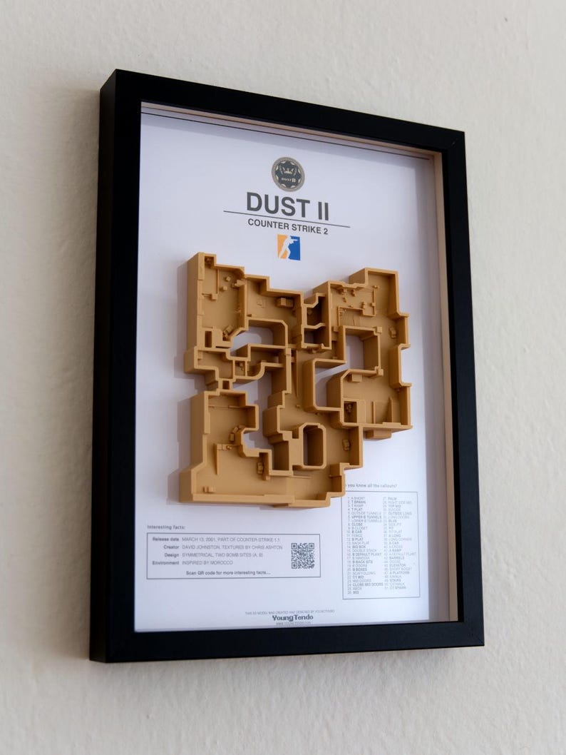 Coleção de Arte de Parede com Mapa 3D de Counter Strike 2 | Decoração para Sala de Jogos CS2 | Presente para Gamer imagem 13
