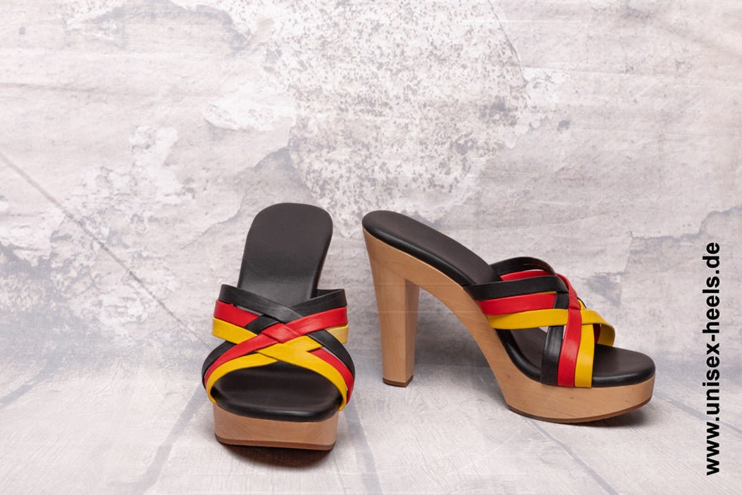 2009 Football EM 2024 Fan Edition High Heel Mules Small & Large Sizes ...