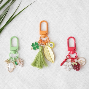 Colorful mini bag charm | Cute purse charms for handbag | Small light-weight custom keychain | Personalized multicolor kids' backpack charm