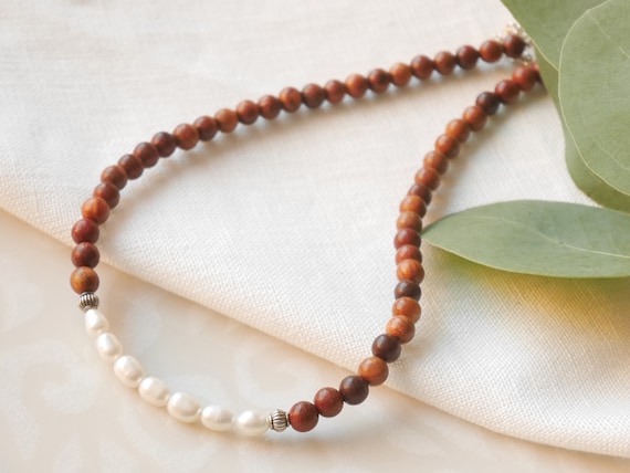 Wooden pearl best sale necklace