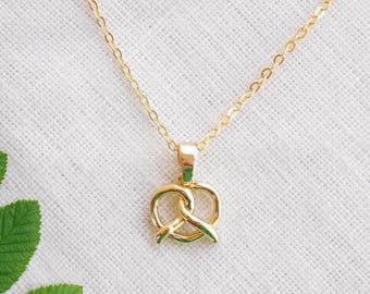 Pretzel necklace – bakery theme charm, dainty chain jewelry gift for baker, Oktoberfest accessory
