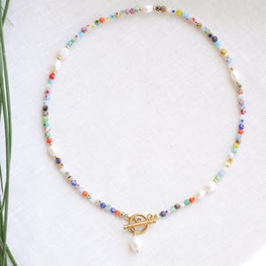 Kleurrijke parelketting - millefiori choker, kapittelsluiting sieraden voor haar