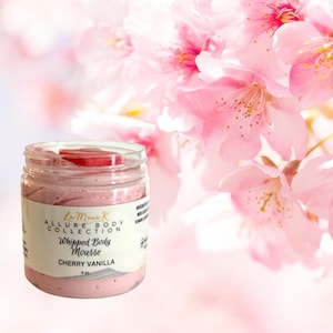 Natuurlijke huidverzorging: bodymousse van CHERRYVANILLA/niet-vette natuurlijke vochtinbrengende crème 4oz--ALLE bestellingen ontvangen een gratis geschenk