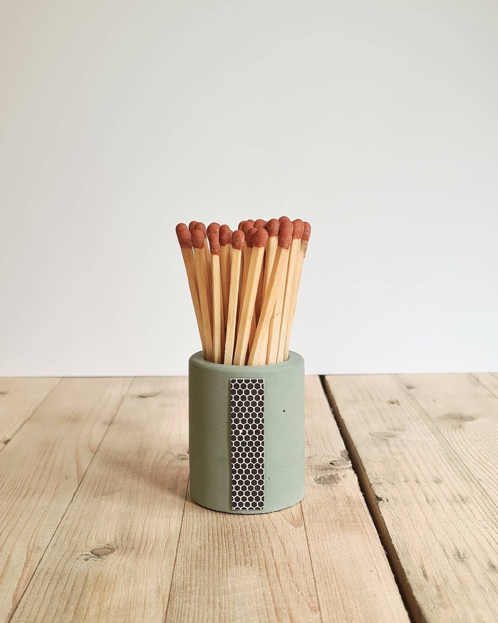 Matchstick Holder Pot with extra long matches/ Reusable Etsy