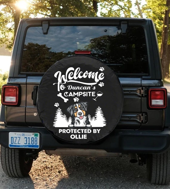 to Our Campsite Camping Tire Cover Custom Dog RV Etsy
