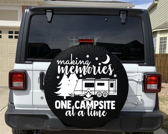 Coccko Life is Better by The Campfire Tire Covers Spare Tire Cover Universal Sun Protector Dust-Proof Cover Fit for Trailer Rv SUV Truck Coccko Life is Better by The Campfire Tire Covers Spare Tire Cover Universal Sun Protector Dust-Proof Cover Fit for Trailer Rv SUV Truck