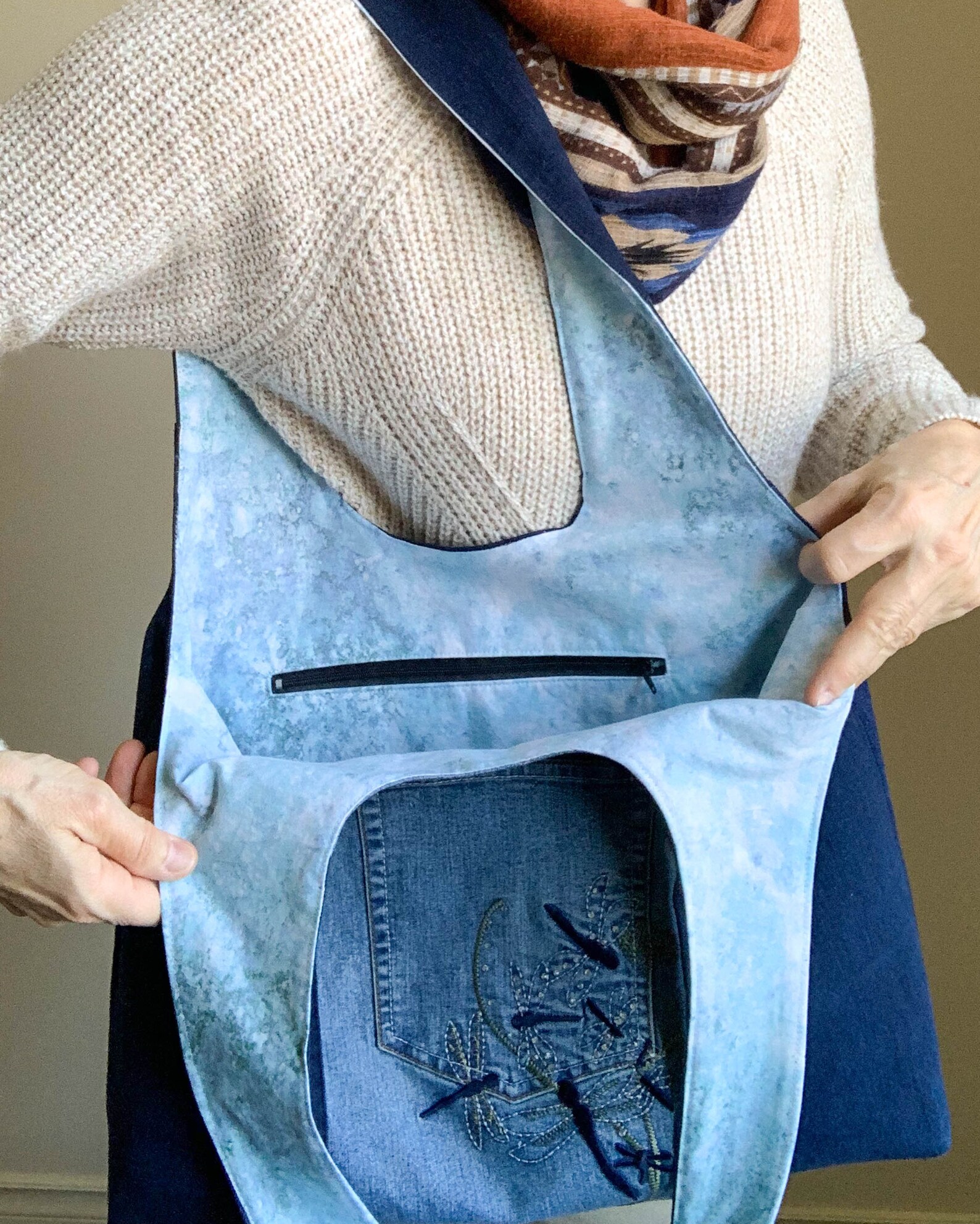 The Large Everyday Denim Tote Patch Kit